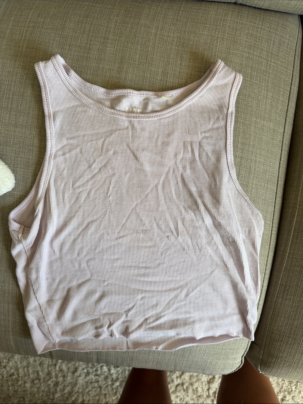 PacSun Ribbed Crewneck Tank Top - Pale Pink